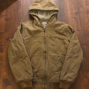 Men's Brown Canvas Zip-Front Jacket
